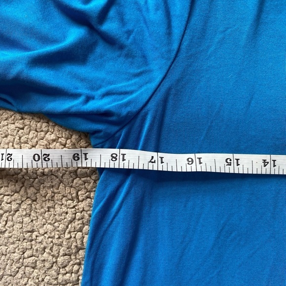 LOGO by Lori Goldstein Rayon 3/4 Sleeves Top Lace Hem Side Pockets Size: Small - Picture 4 of 11